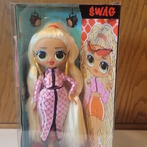 SWAG Blonde Fashion Doll in Pink Outfit
